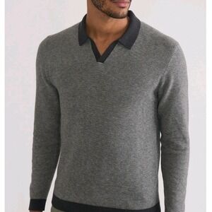 Marine Layer Liam Long Sleeve Sweater M Polo Style 16475 Merino Wool Blend